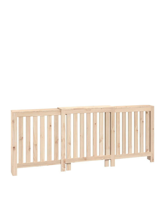 vidaXL Калориферен Капак от Масивно Дърво Кафяв 210x21x85см