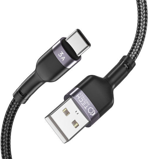 Tech-Protect Ultraboost Geflochtenes USB 2.0 Kabel USB Typ-C männlich - USB-A Power Delivery Schwarz 0,25m