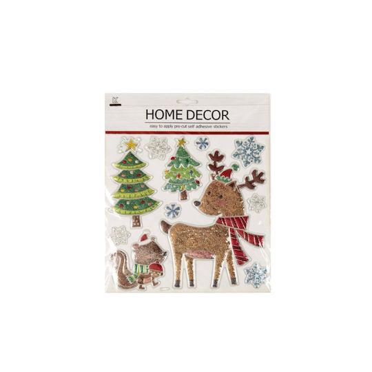 Fun World Χριστουγεννιάτικα Aufkleber für die Wand mit Design Τάρανδους 25x25cm. Rentier