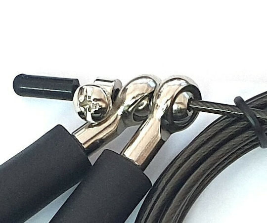 Optimum Wire / PVC Adjustable Jump Rope with Ball Bearings Black 3m