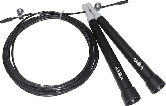 AMILA Speed Rope Σχοινάκι Ταχύτητας 3m Μαύρο με Ρυθμιζόμενο Μήκος