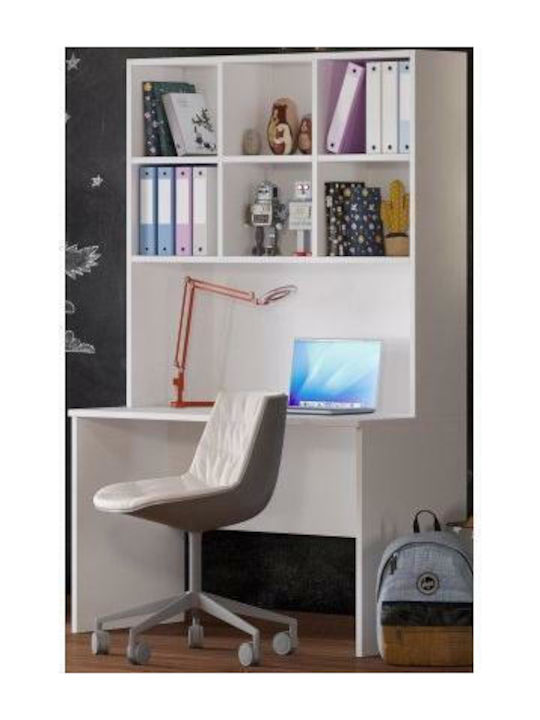 Cosy Εταζέρα Τοίχου Ξύλινη Λευκή 118x30x120cm