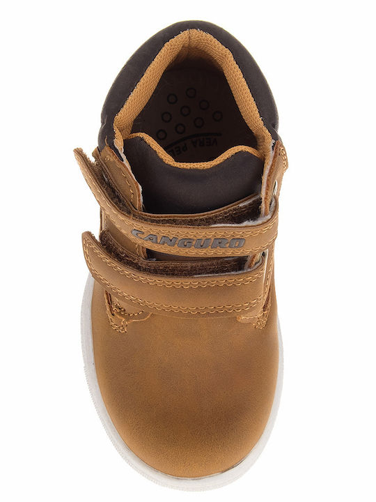 CG59172 Kinder Sneakers Hoch mit Klettverschluss Braun