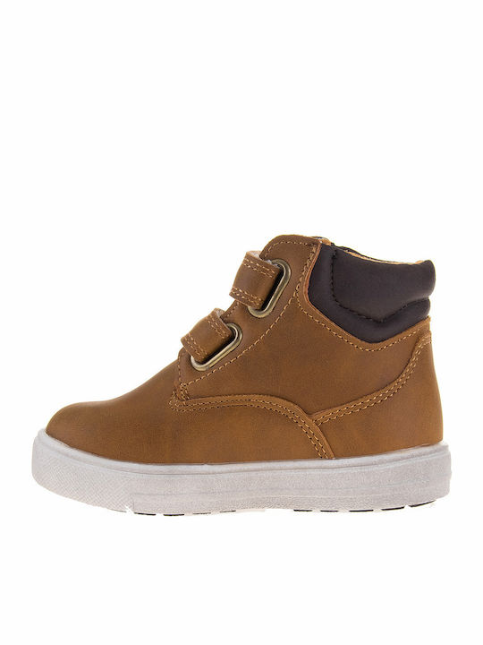 CG59172 Kinder Sneakers Hoch mit Klettverschluss Braun