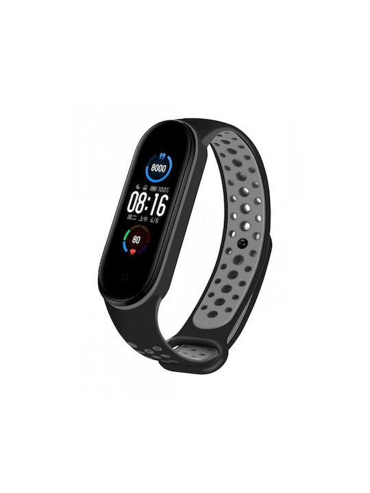 Hurtel Dots Strap Silicone with Pin Black (Mi Smart Band 5/Mi Smart Band 6)