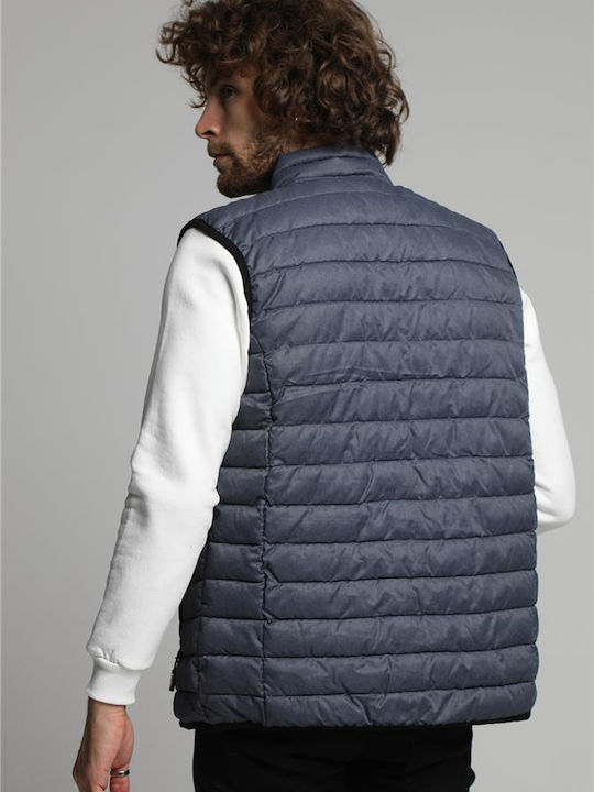 Double Men's Sleeveless Puffer Jacket Gray