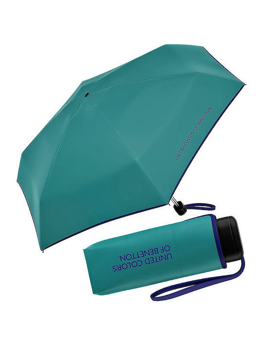 Benetton Super Mini Ομπρέλα Βροχής Σπαστή Γαλάζια