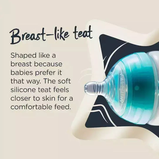 Tommee Tippee Plastic Baby Bottle Advanced Anti-Colic With Silicone Teat For 0+ Months Blue 260ml