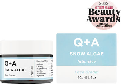 Q+A Natural Skincare Snow Algae Κρέμα Προσώπου Ημέρας για Αντιγήρανση με Υαλουρονικό Οξύ 50gr