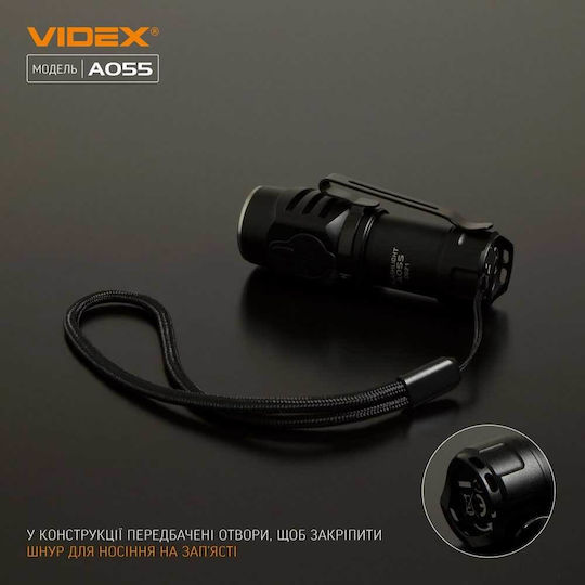 Videx Επαναφορτιζόμενος Φακός LED IP68 με Μέγιστη Φωτεινότητα 600lm VLF-A055