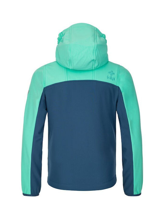 Kilpi Waterproof Kids Sports Jacket short Windproof Hooded Turquoise Ravio