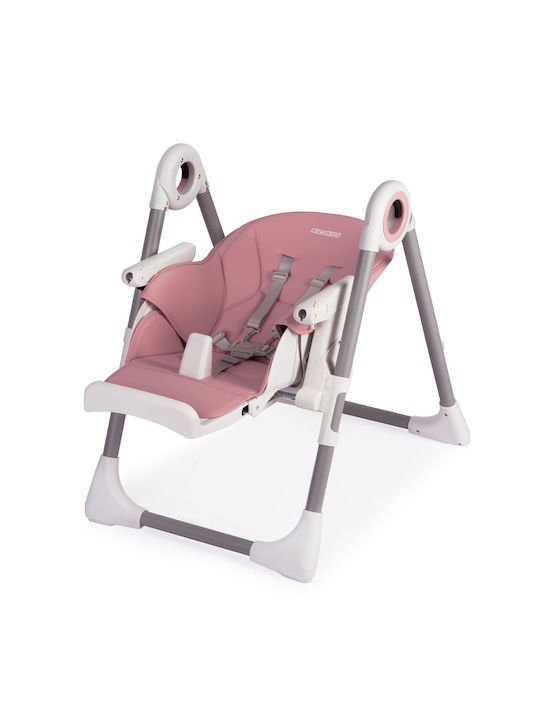 Ricokids Belo Scaun Înalt De Masă Bebe Pliabil Cu Înălțime Reglabilă Roz