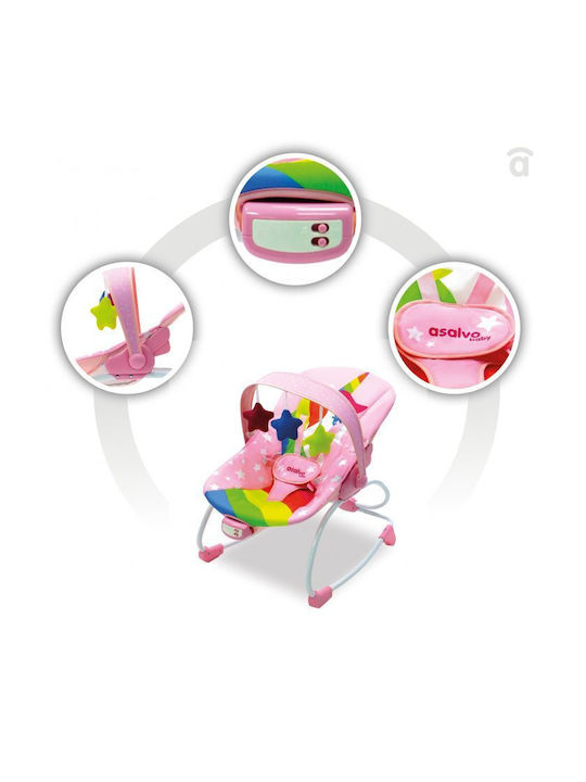 Asalvo Elektrisch Baby Relax Evolutive mit Musik und Vibration Unicorn Pink für Kind bis 9kg