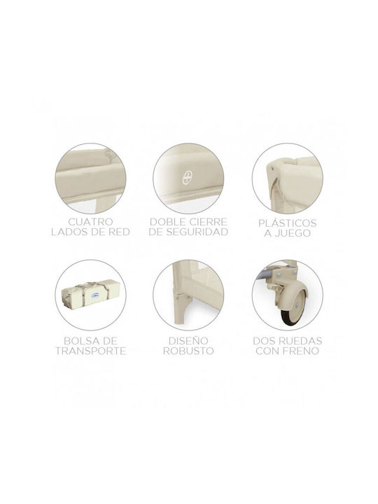 Asalvo Essential Laufstall mit Matratze Beige 65x125cm