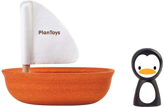 Plan Toys Sailing Boat with Penguin pentru 12++ luni 5711