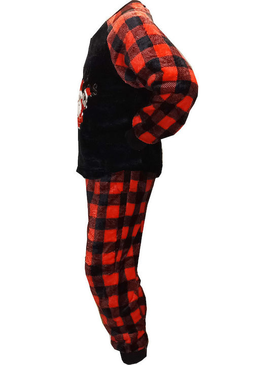 Join Pijama pentru copii De iarnă Catifelată Neagră