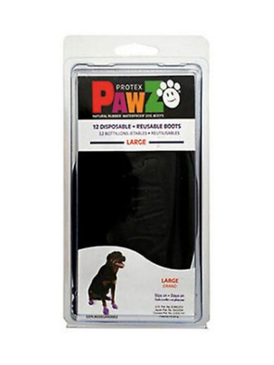 Pawz Pawz Παπούτσια Σκύλου Παπουτσάκια Μαύρα XLarge σε Μαύρο Χρώμα 12τμχ