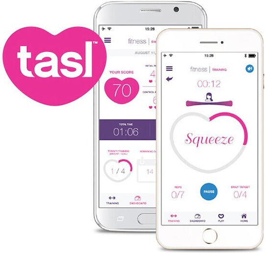 Ohmibod Lovelife Krush Bile vaginale cu vibrație Bile de con Bluetooth conectate la aplicații Pink