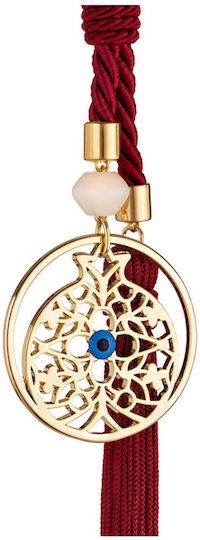 Kallisti Glass Hanging Lucky Charm Pomegranate Red made of Metal 23cm 1pcs