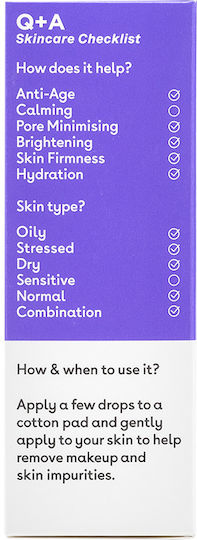 Q+A Natural Skincare Glykolsäure Lotion Gesichtswasser zur Tonisierung mit Glykolsäure & Hyaluronsäure 100ml