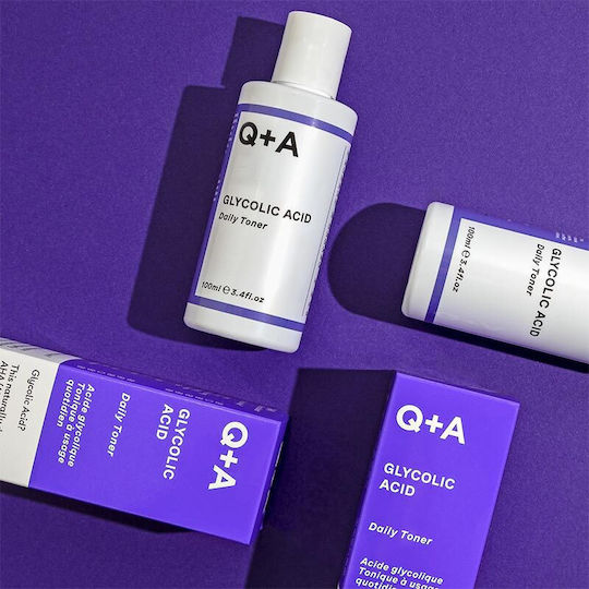Q+A Natural Skincare Glykolsäure Lotion Gesichtswasser zur Tonisierung mit Glykolsäure & Hyaluronsäure 100ml