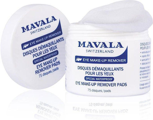 Mavala Switzerland Pads Премахване на водоустойчив грим Очи 75бр