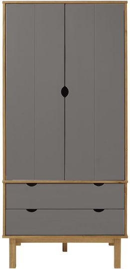 Doppeltür Kleiderschrank Natural / Grey 76.5x53x172cm