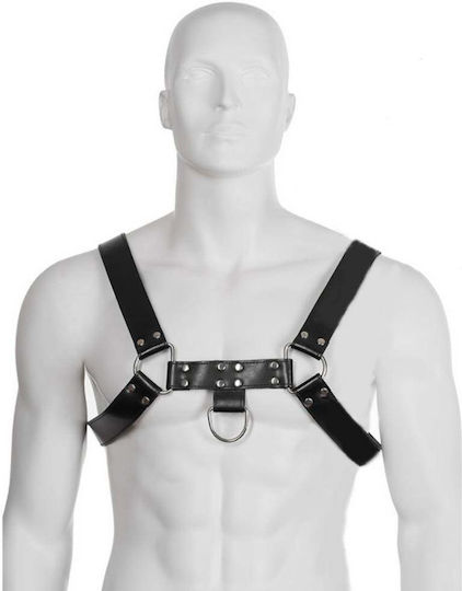 Leather Body Leather Chain Harness III Black