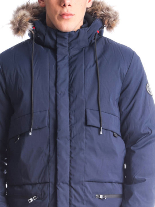 Χειμωνιάτικο Μπουφάν Puffer Navy Μπλε