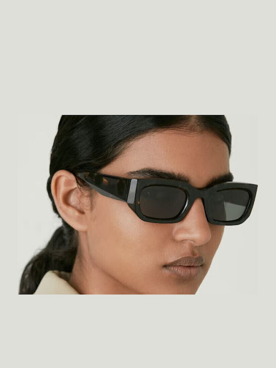 Gigi Barcelona Natalie Unisex Sunglasses with Brown Tartaruga Horn-Rimmed Frame and Green Lens 6735/2