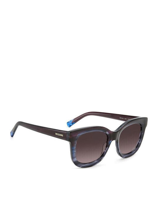 Missoni Women's Sunglasses with Multicolour Plastic Frame and Purple Gradient Lens