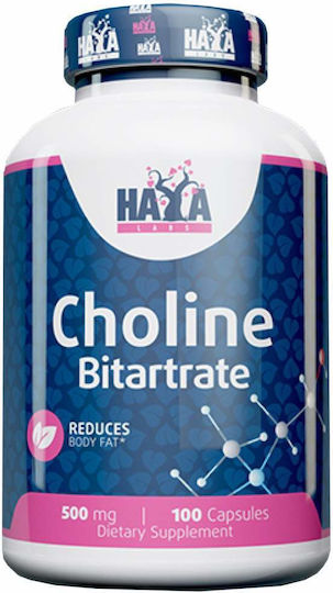 Haya Labs Choline Bitartrate 500mg Ειδικό Συμπλήρωμα Διατροφής 100 κάψουλες