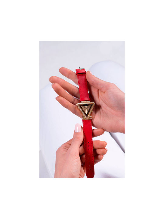 Fame Watch with Red Leather Strap