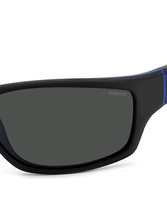 Polaroid Unisex Sunglasses with Black Plastic Frame and Gray Polarized Lens PLD2135/S D51M9