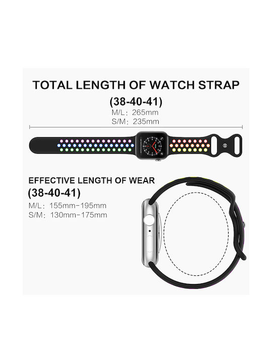 Sonique Sport Λουράκι Σιλικόνης Λευκό / Μαύρο (Apple Watch 38/40/41mm)