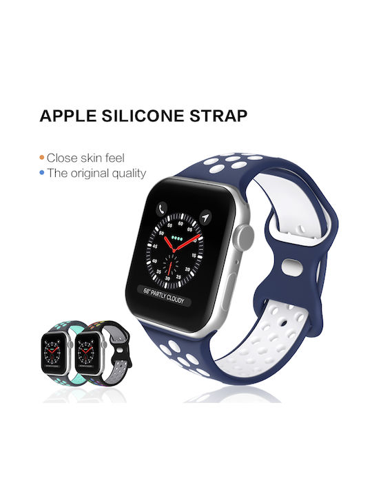 Sonique Sport Curea Albastru Închis / Alb Apple Watch 44/45/46mm/Ultra 49mm Sonique Sport Curea Albastru Închis / Alb Apple Watch 44/45/46mm/Ultra 49mm