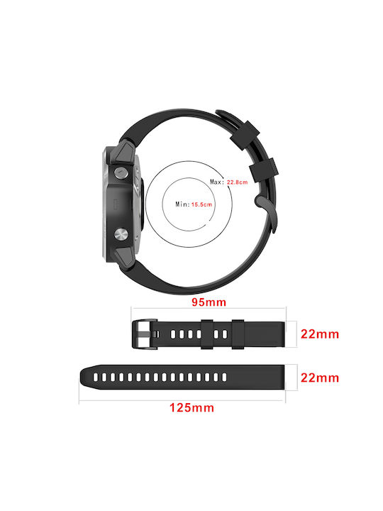 Sonique Stripe Armband Silikon Burgundisch (Fenix 5 / 5 Plus / 6 / 6 Pro / 7 / 7 Pro / 8 (47mm))