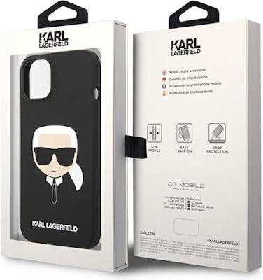 Karl Lagerfeld Karl`s Head Coperta din spate Silicon Negru (iPhone 14 Plus) KLHMP14MSLKHBK