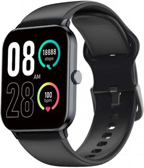 QCY GTC 46mm Smartwatch cu Pulsometru (Negru)