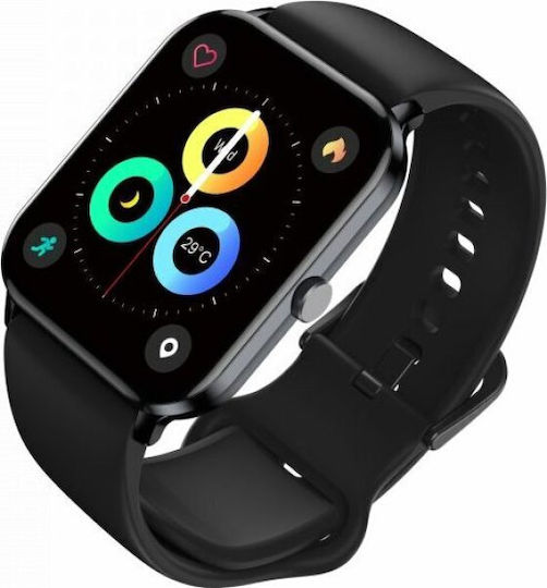 QCY GTC 46mm Smartwatch με Παλμογράφο (Μαύρο)