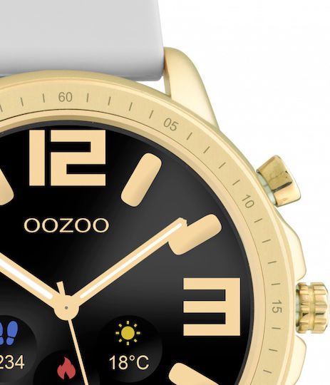 Oozoo Q00317 45mm Smartwatch with Heart Rate Monitor (Gold / Gray)