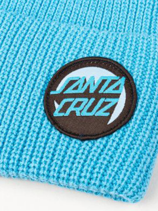 Bold Shadow Dot Beanie Unisex Beanie with Rib Knit Arctic Blue