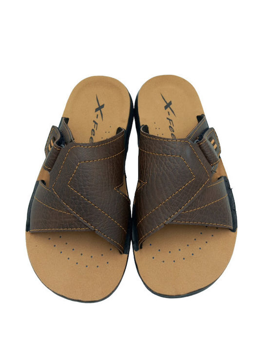 B Leder Herrensandalen in Braun Farbe
