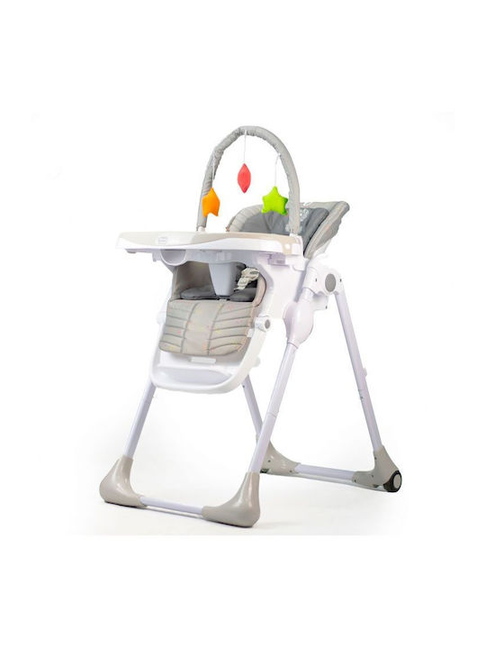 Asalvo Manet Dandelion Klappbarer Baby Hochstuhl mit Höhenverstellbar Grau
