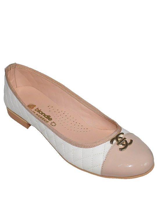 Blondie Synthetic Leather Ballerinas White/beige