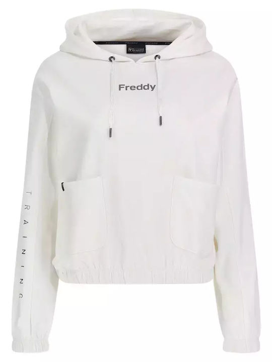 Damen Sweatshirt Kapuzen Weiß