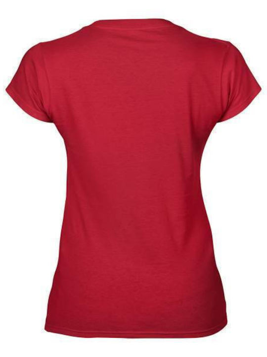 Takeposition Women's T-shirt with V Neckline Red