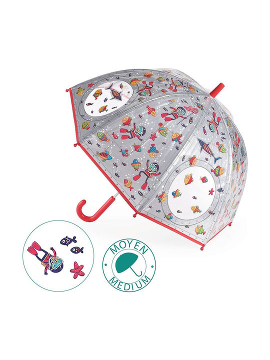 Djeco Kinderregenschirm Meeresboden Transparent 70cm Djeco Kinderregenschirm Meeresboden Transparent 70cm