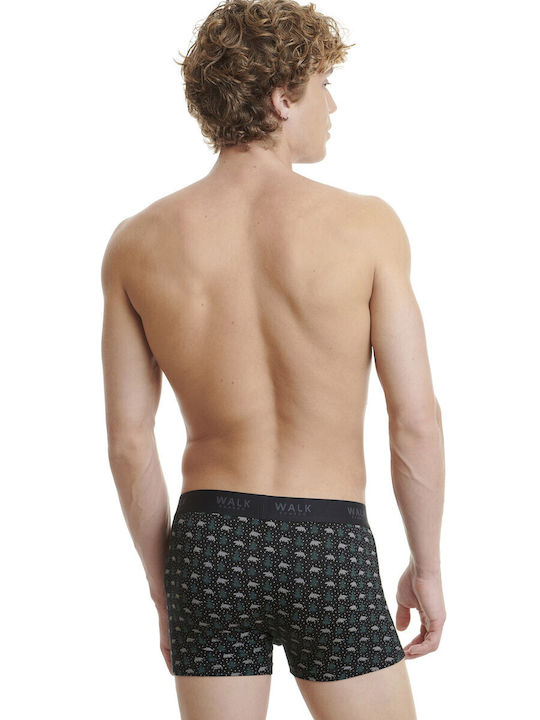 Walk Bamboo Xmas Herren Boxershorts Schwarz mit Mustern 1Packung