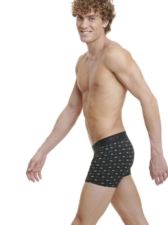Bamboo Xmas Herren Boxershorts Schwarz mit Mustern 1Packung